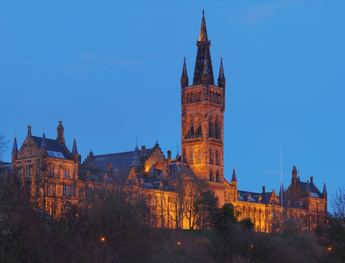 University of Glasgow kampüsünden bir görünüm